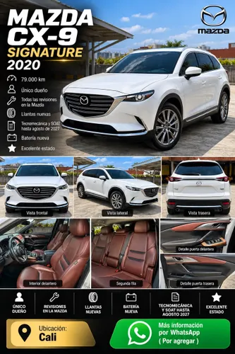 MAZDA CX9 GRAND TOURING LX SIGNATURE MODELO 2020 BLANCA
