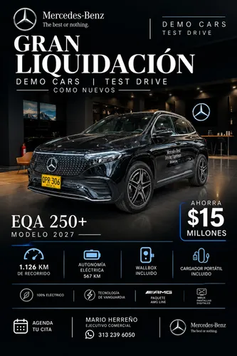 Mercedes Benz Eqa 250 Test Drive Matriculado 1.126km Mejor Precio Wallbox