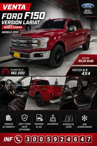FORD F150 2019 LARIAT 3.5 AUTOMÁTICA 4X4 Con 182.200 Km EXCELENTE ESTADO AL DÍA PARA TRASPASO
