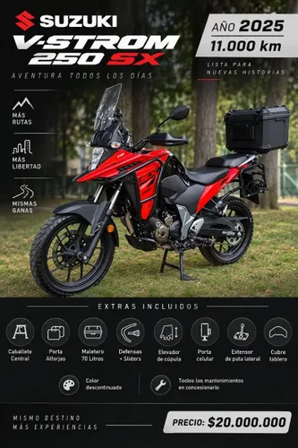 Suzuki V-Strom 250 SX 2025 con 11.000 km