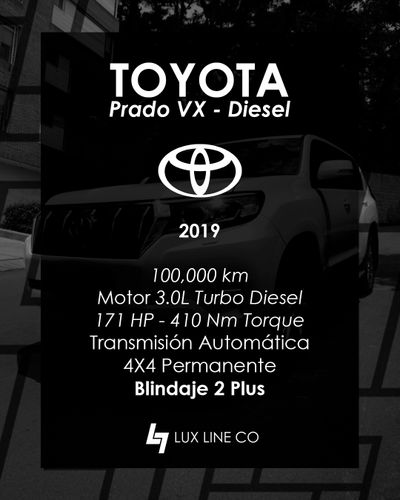 Toyota Prado VX 2019 Blindada 2Plus Diesel 