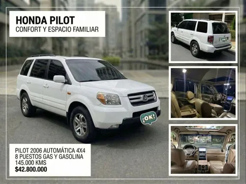 HONDA PILOT 2006 AUTOMATICA 4X4 Y 8 PUESTOS GAS Y GASOLINA