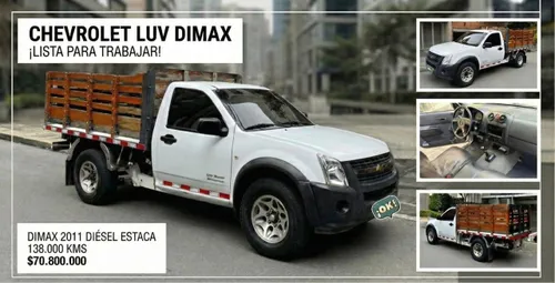 CHEVROLET LUV DIMAX 2011 DIESEL ESTACA CON CARPA Y VARILLAS