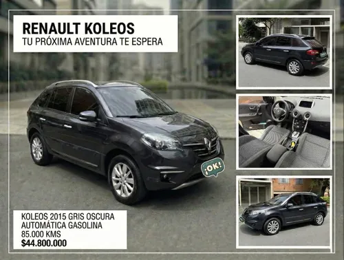 RENAULT KOLEOS 2015 GRIS OSCURO AUTOMATICA GASOLINA