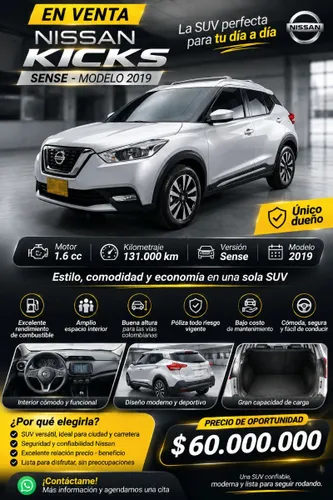 Nissan kicks sense modelo 2019