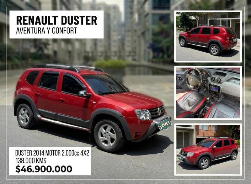RENAULT DUSTER 2014 MOTOR 2.000cc FULL EQUIPO 4X2